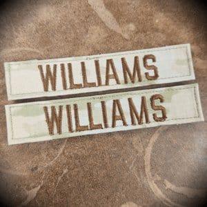 3 Piece Custom Air Force Name Tape Set w/ Hook Fastener Backing - 3-Color OCP - Image 3