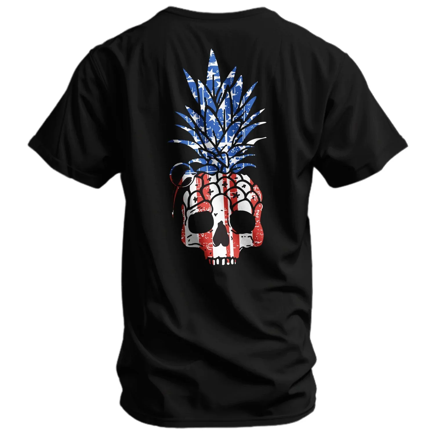 American Flag USA Pineapple Grenade Men's T-Shirt - Combat Iron Apparel Co. - Image 3