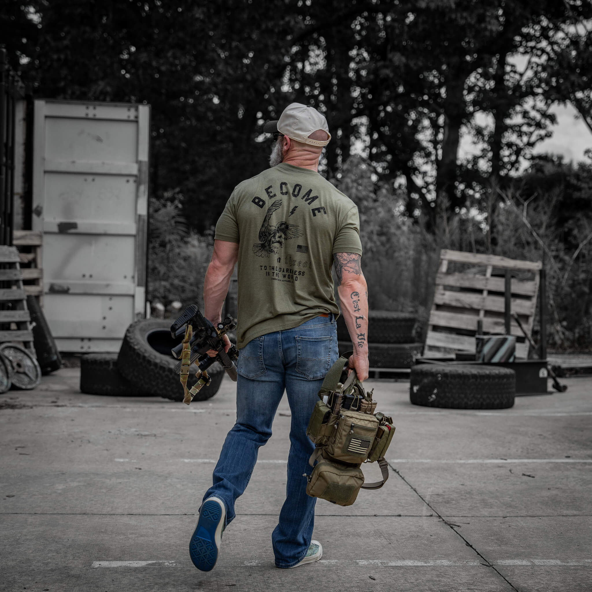 Become A Threat To The Darkness Men's T-Shirt - Combat Iron Apparel Co. - Image 24