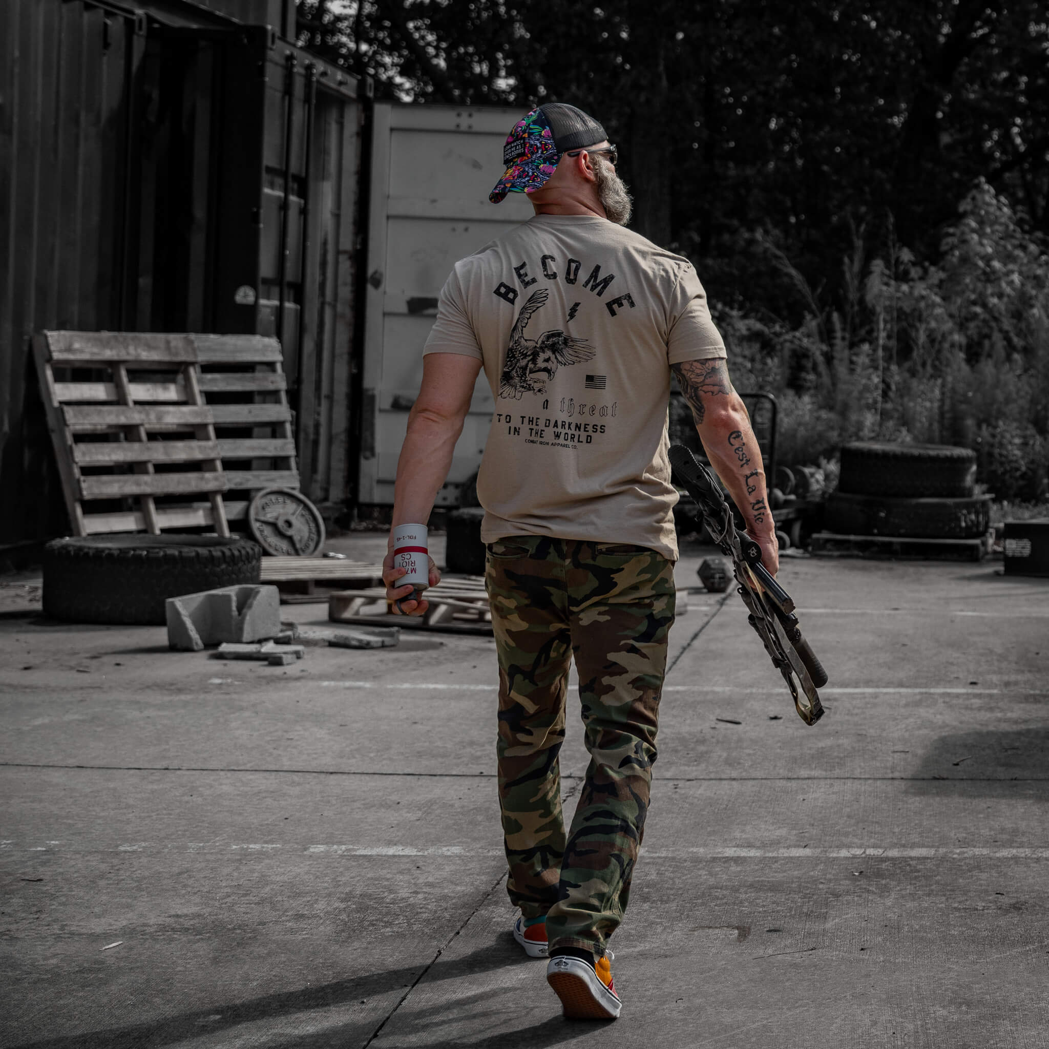 Become A Threat To The Darkness Men's T-Shirt - Combat Iron Apparel Co. - Image 6