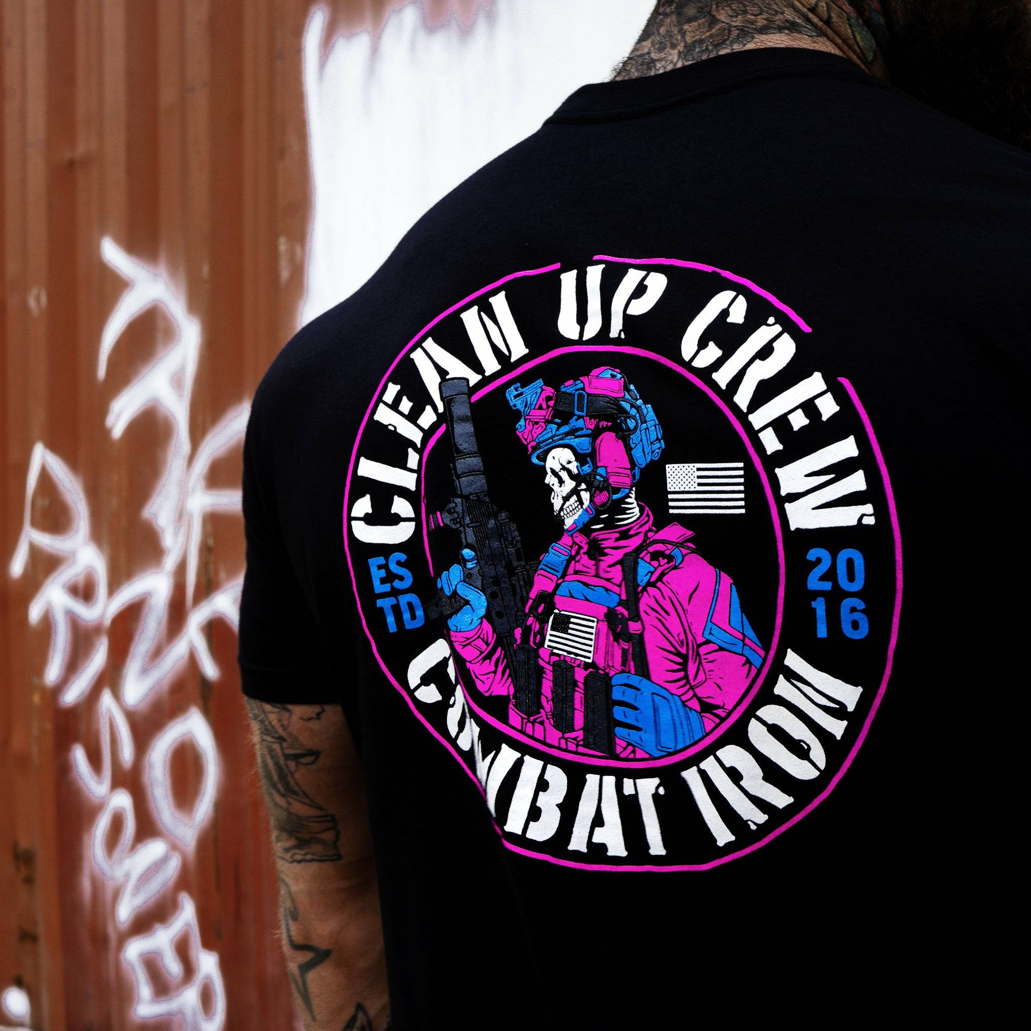 Clean up Crew Operator Skull Men's T-Shirt - Combat Iron Apparel Co. - Image 5