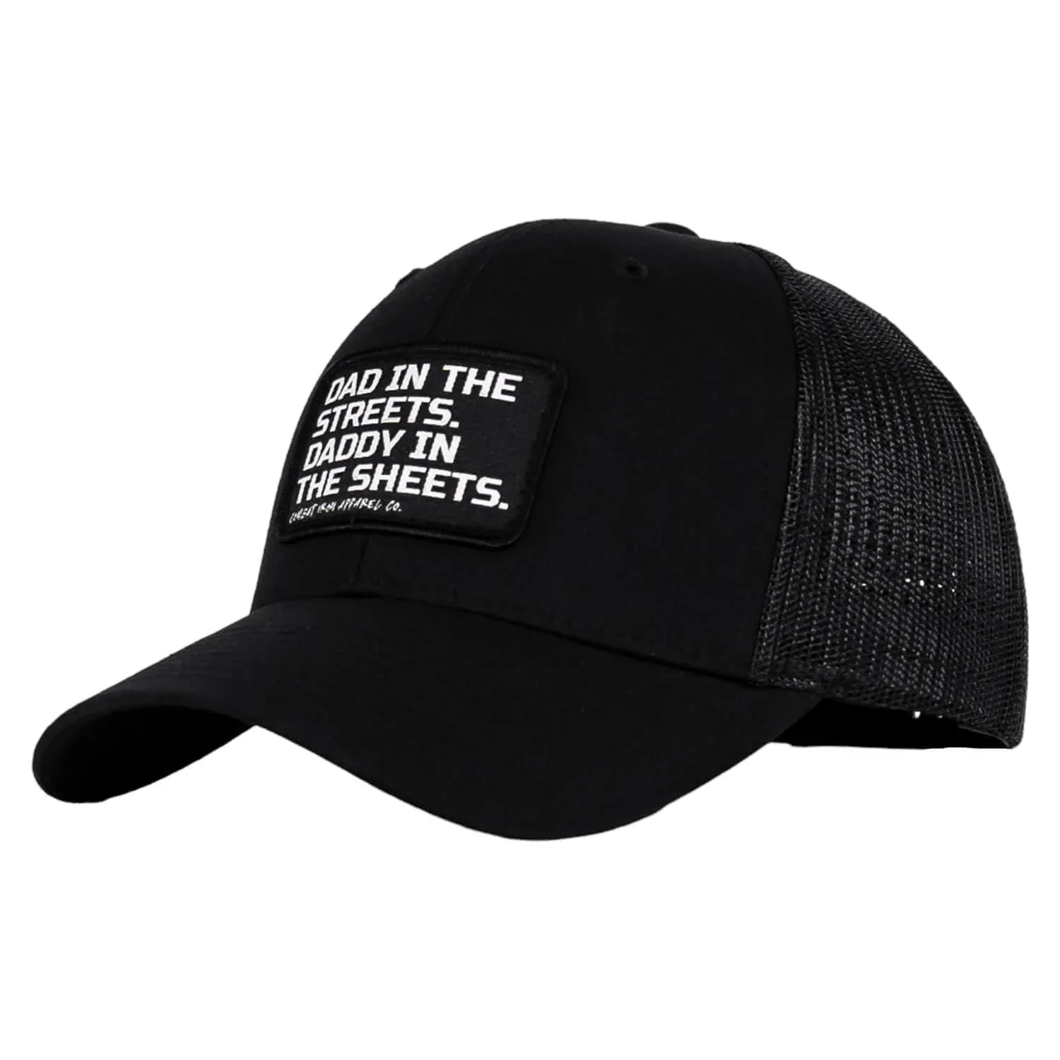 Dad In The Streets. Daddy In The Sheets. Black Patch Snapback Hat - Combat Iron Apparel Co. - Image 10