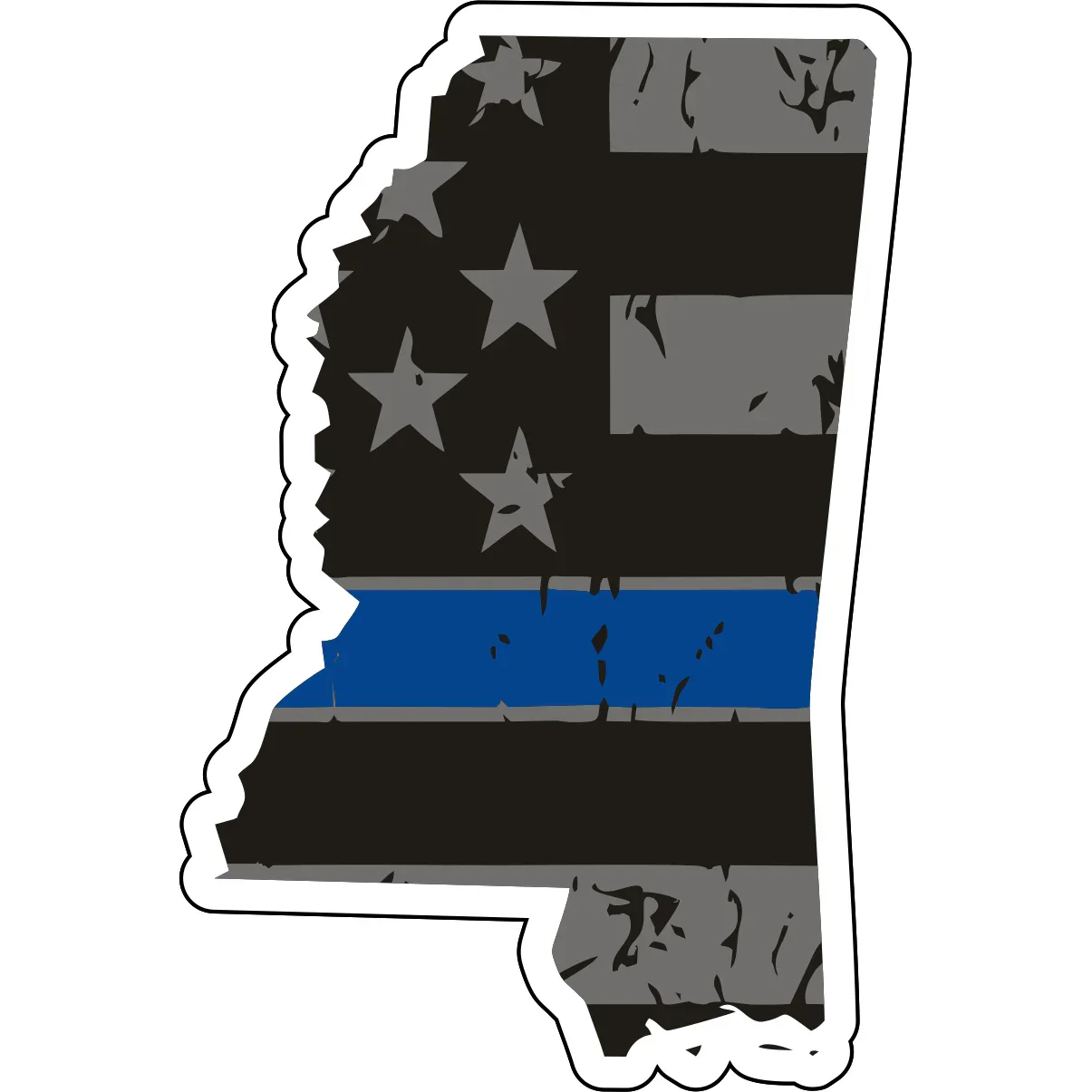 Distressed Thin Blue Line State Sticker - Choose Your State - Image 24