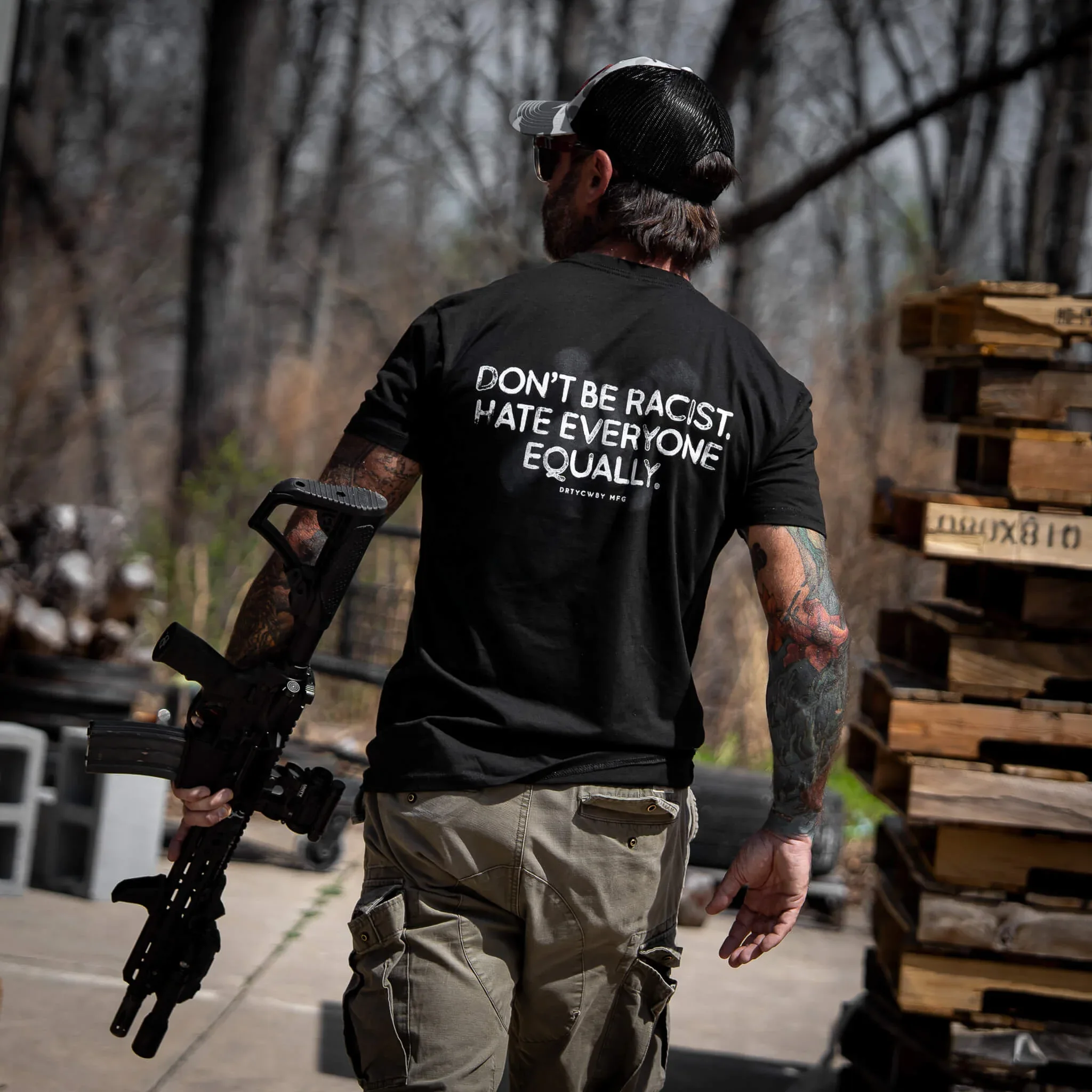 Don't Be Racist. Hate Everyone Equally Men's T-Shirt - Combat Iron Apparel Co. - Image 4