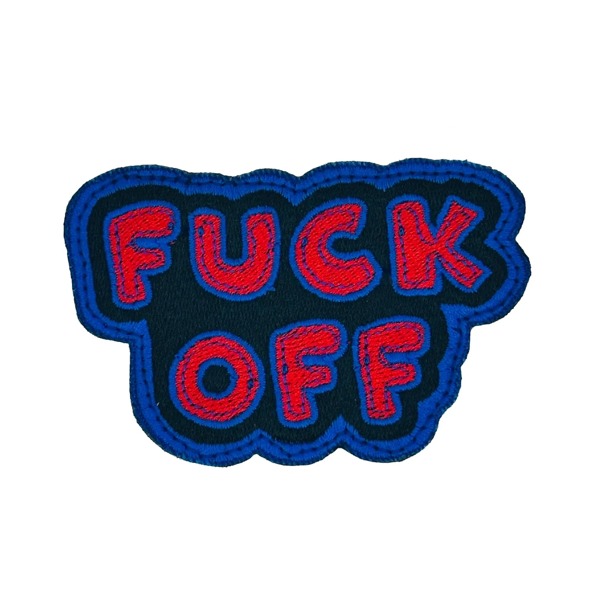 Fuck Off Fully Embroidered Cut to shape Patch - 3" Patch - Image 3