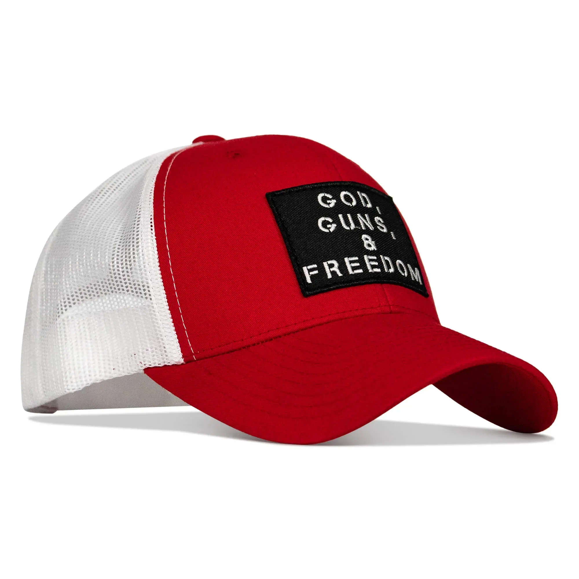 God, Guns, And Freedom Patch Mid-Profile Mesh Snapback Hat - Combat Iron Apparel Co. - Image 5
