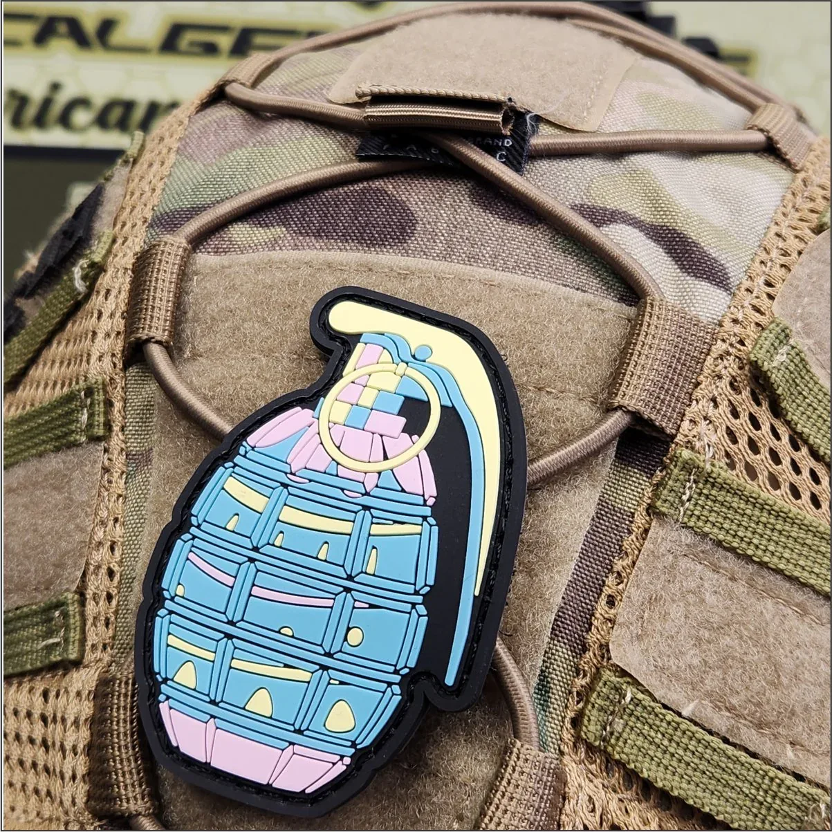 Sweet but Savage - Easter Egg Colored Grenade - 3" PVC Patch - Bad Bunny Collection - Image 3