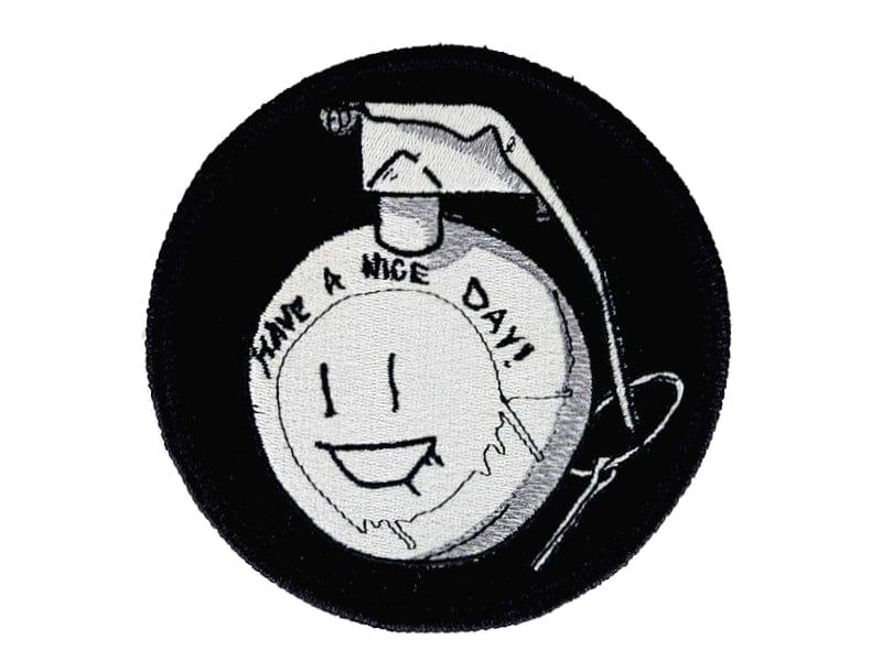 'Have a Nice Day' Grenade Patch - 4 inch Patch art by Adam Syarto
