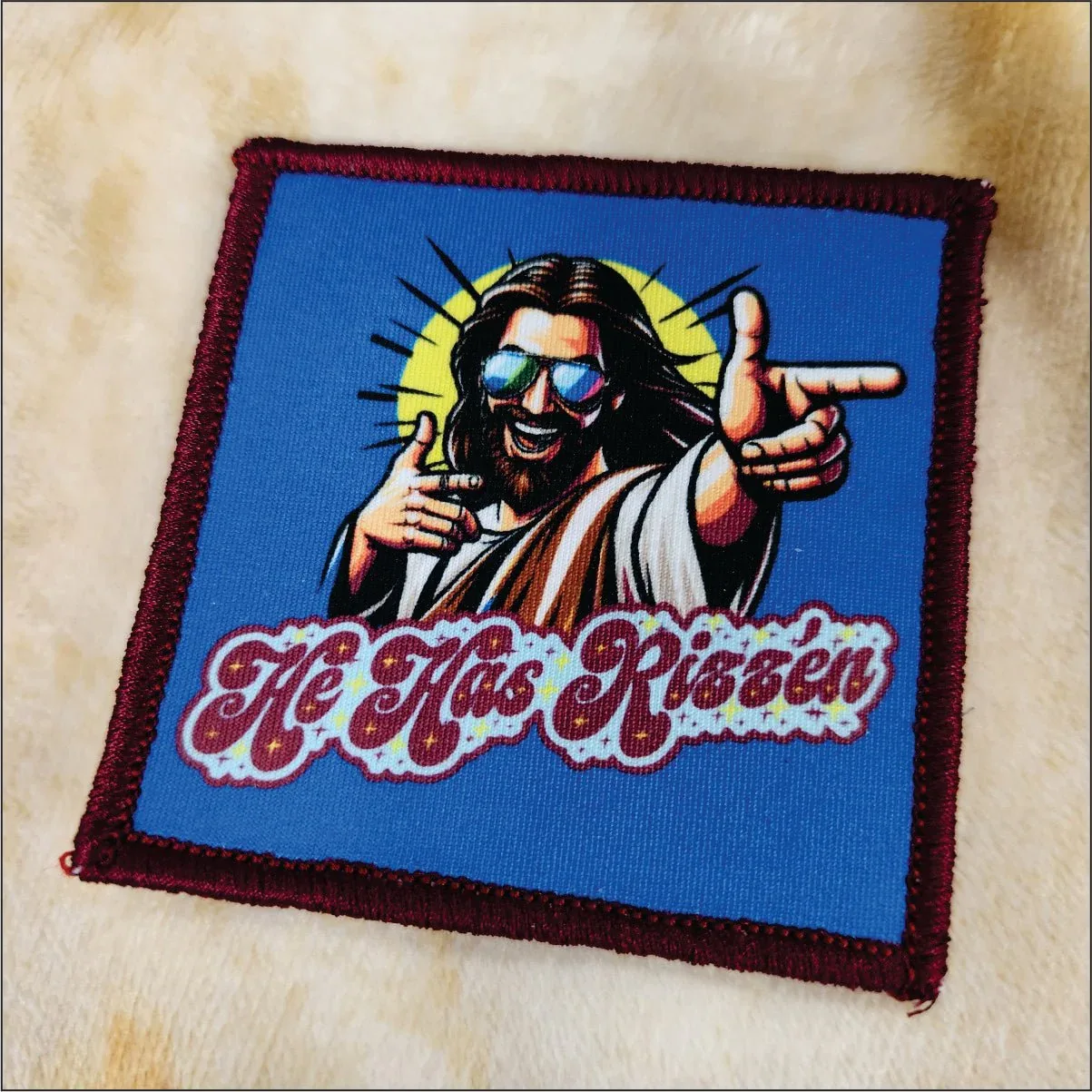 Gen Z Jesus - Praise be, He Has Rizz'en - 3" Sublimated Patch - Bad Bunny Collection