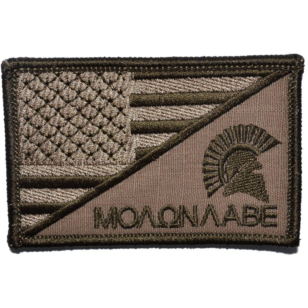 Molon Labe Spartan Helmet USA Flag - 2.25x3.5 Patch - Image 3