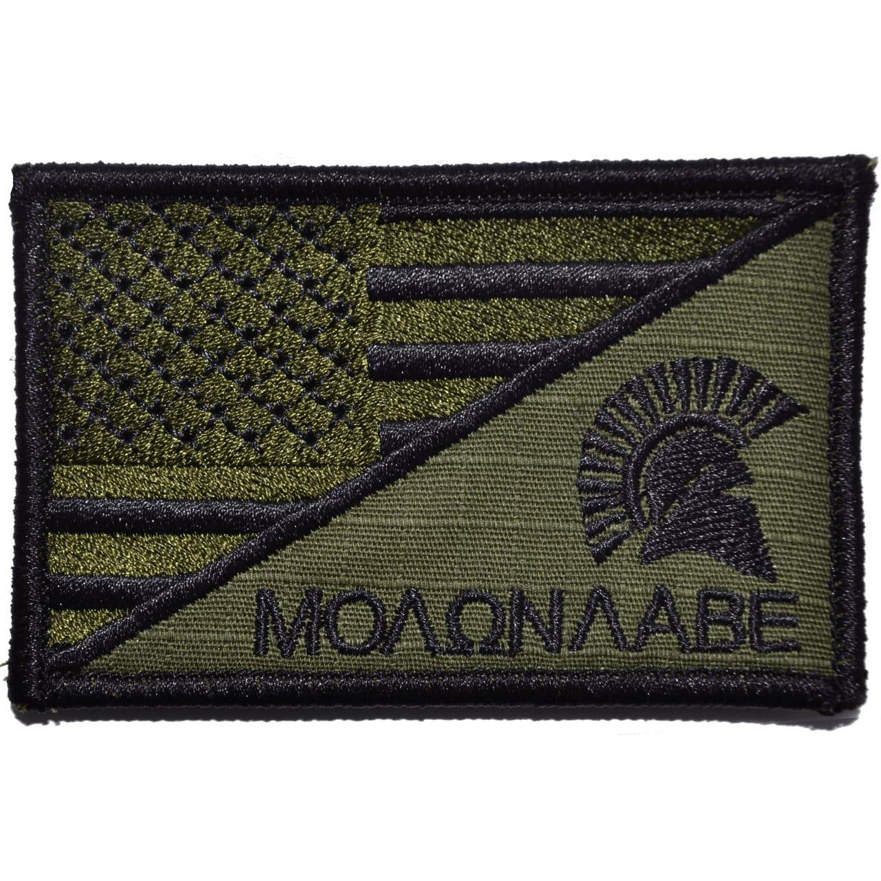 Molon Labe Spartan Helmet USA Flag - 2.25x3.5 Patch - Image 4