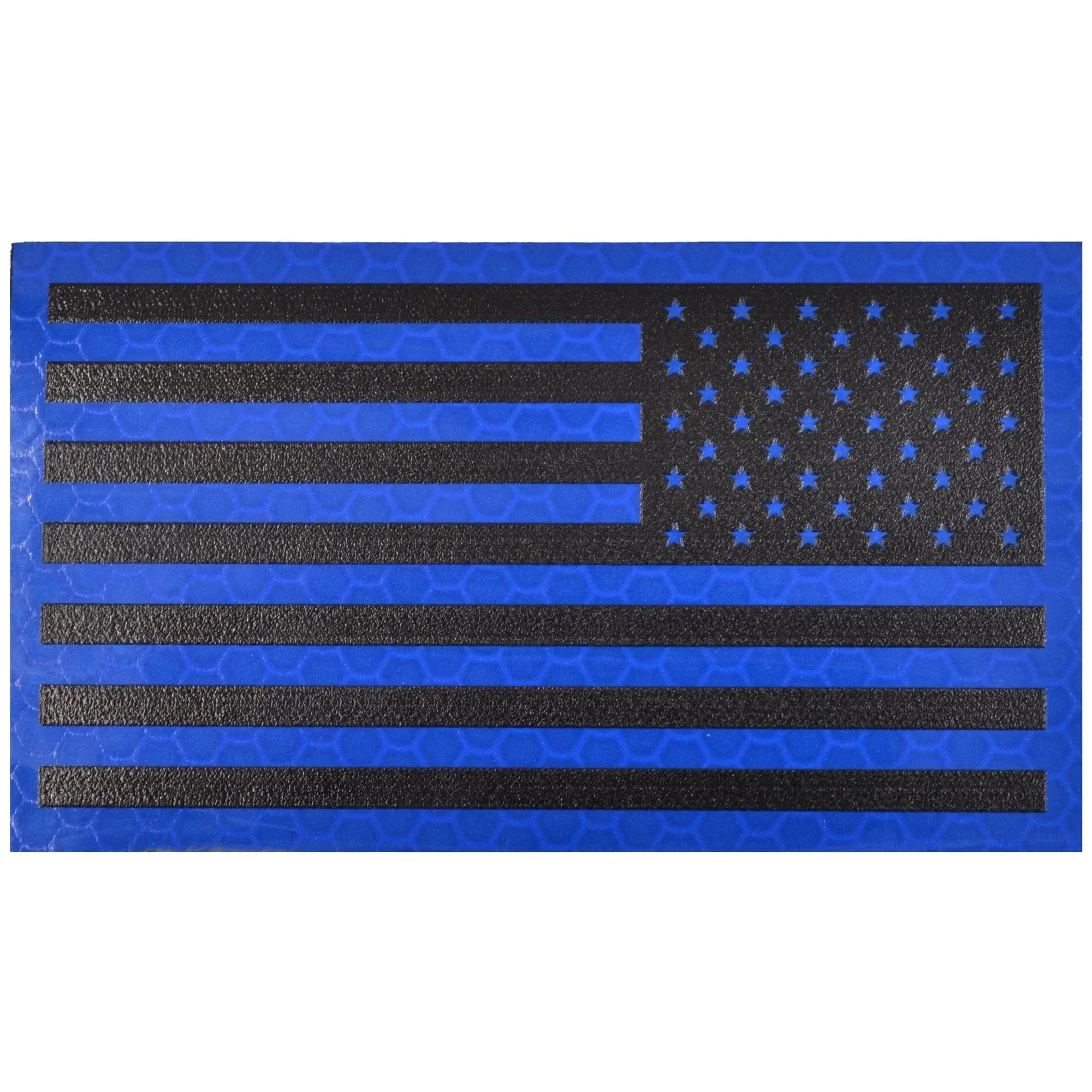 Reflective Blue/Black US Flag - 2x3.5 Patch - Image 2