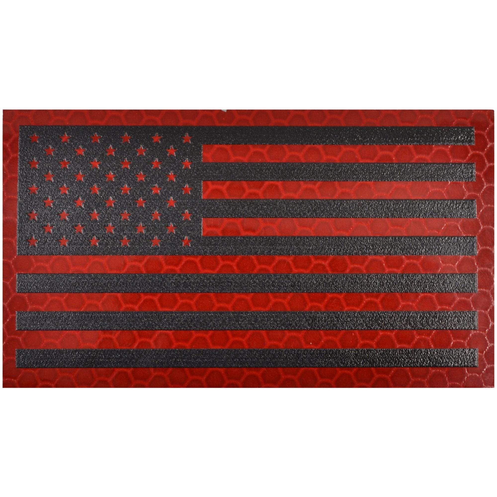 Reflective Red/Black US Flag - 2x3.5 Patch