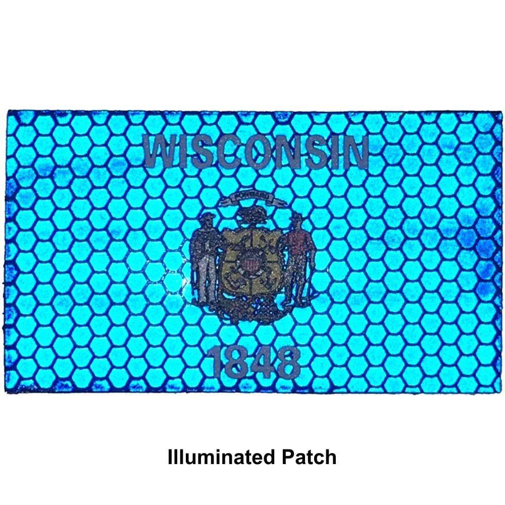 Reflective Wisconsin State Flag - 2x3.5 Patch - Image 2