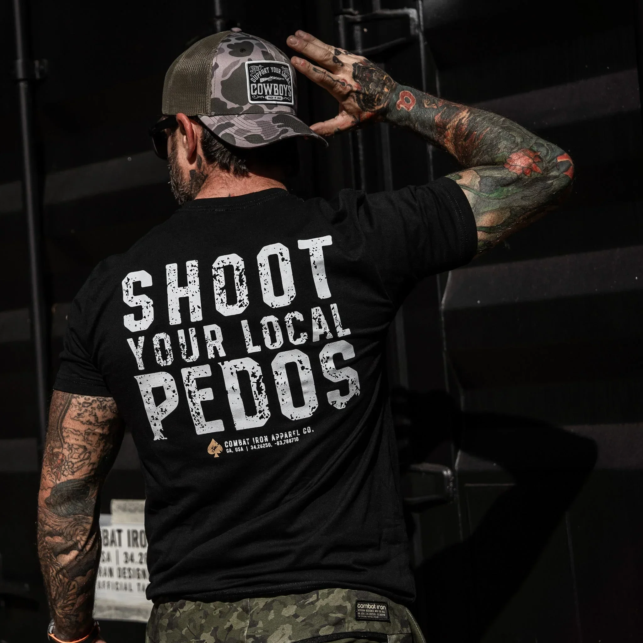 Shoot Your Local Pedos Men's T-Shirt - Combat Iron Apparel Co. - Image 7