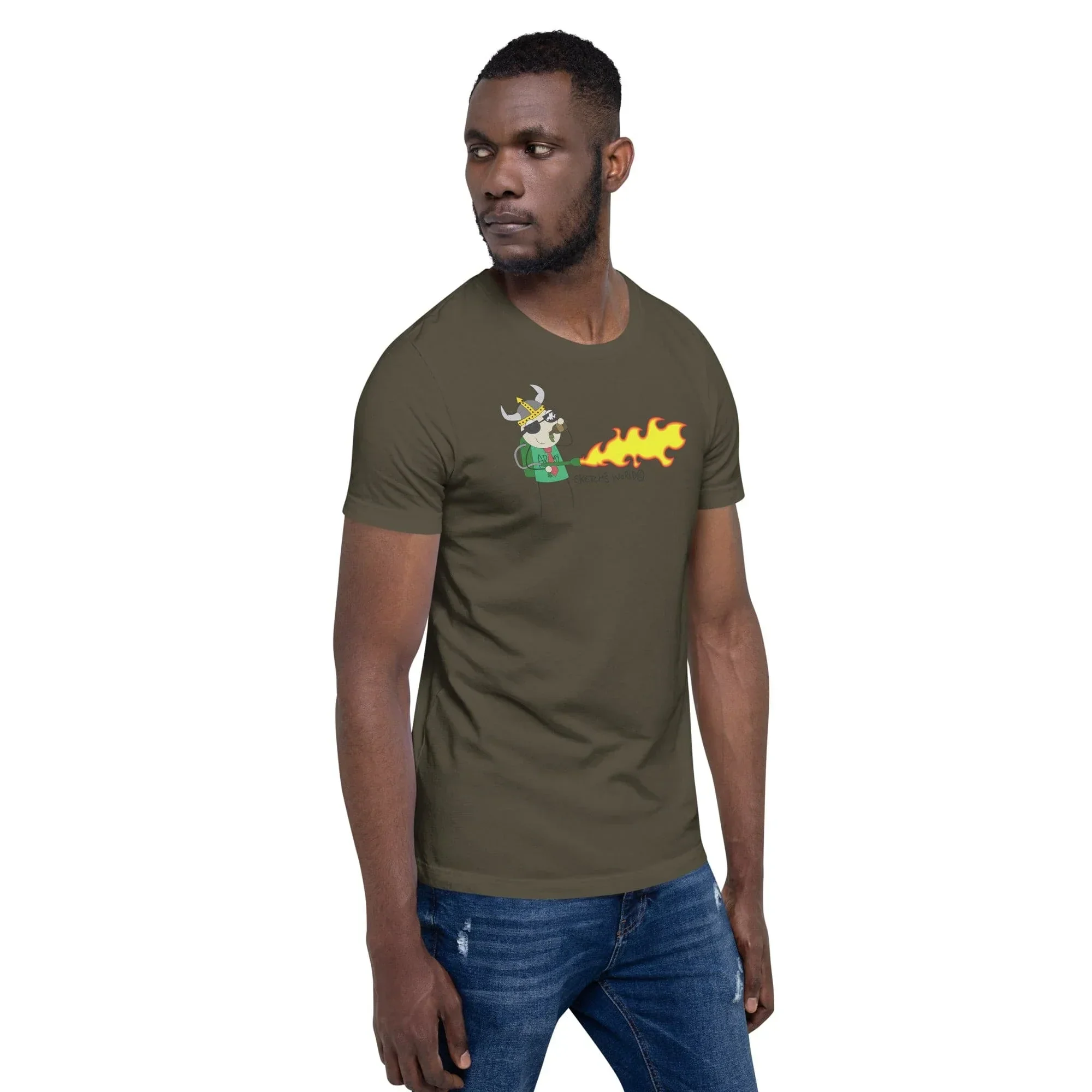 Sketch's World © Officially Licensed - Army Flamethrower Unisex T-Shirt - Image 4