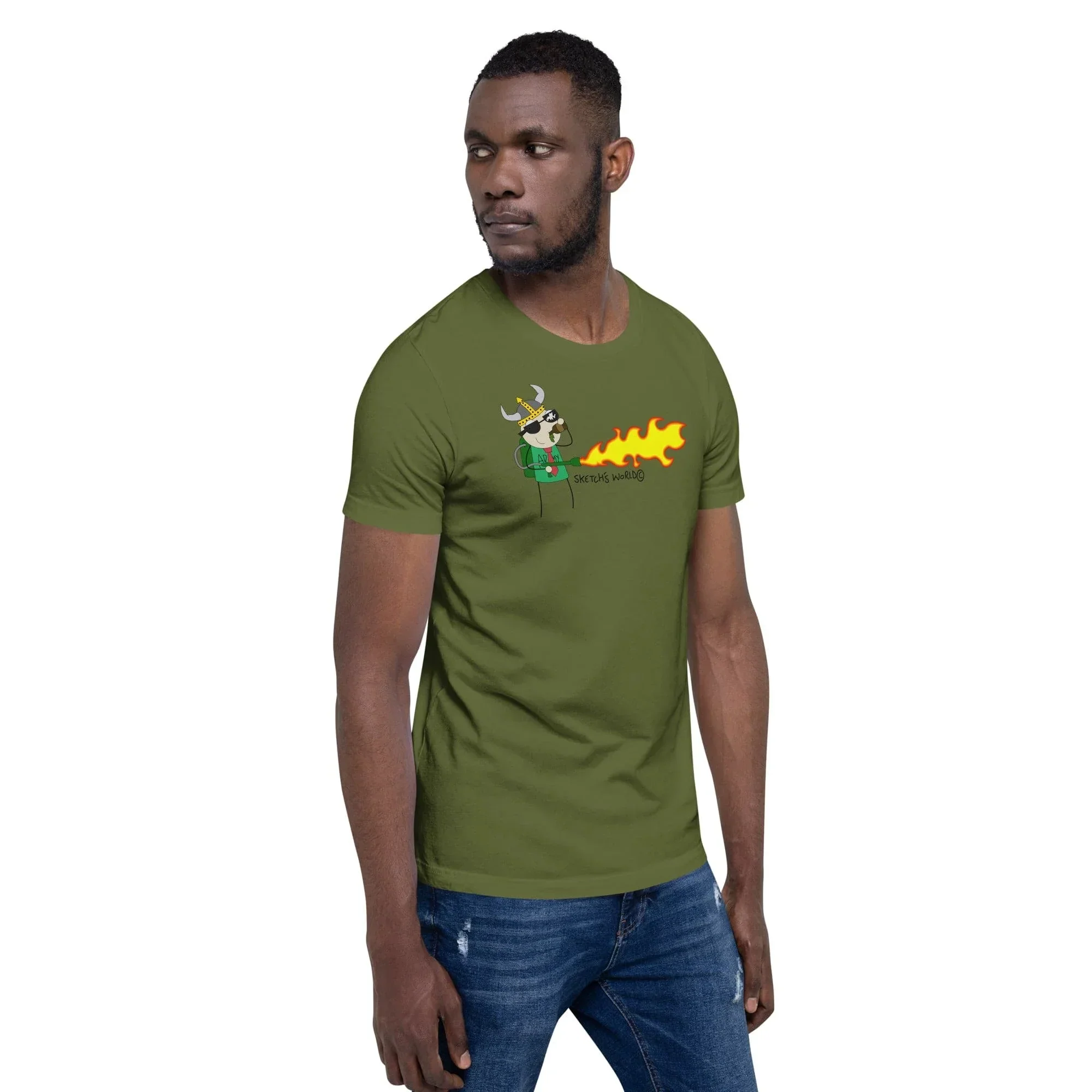 Sketch's World © Officially Licensed - Army Flamethrower Unisex T-Shirt - Image 7