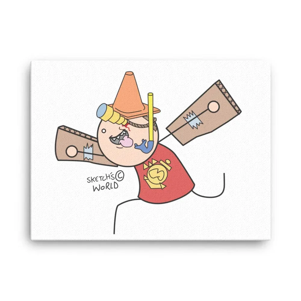 Sketch's World © Officially Licensed - Flying Marine Canvas Print - Image 3