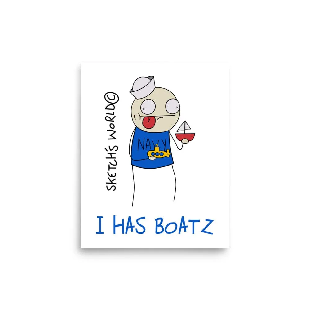 Sketch's World © Officially Licensed - I Has Boatz Navy Poster - Image 4