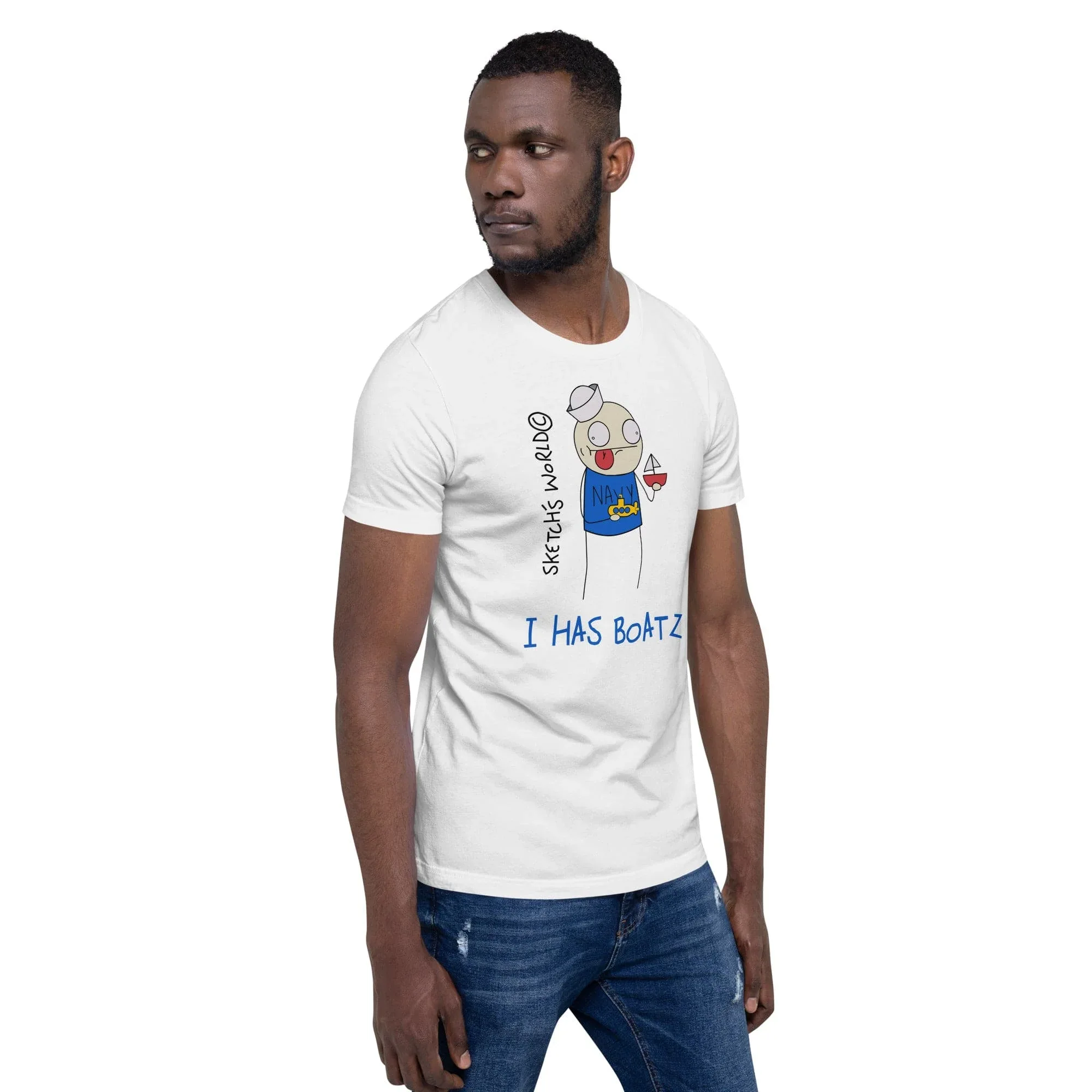 Sketch's World © Officially Licensed - I Has Boatz Navy Unisex T-Shirt - Image 12
