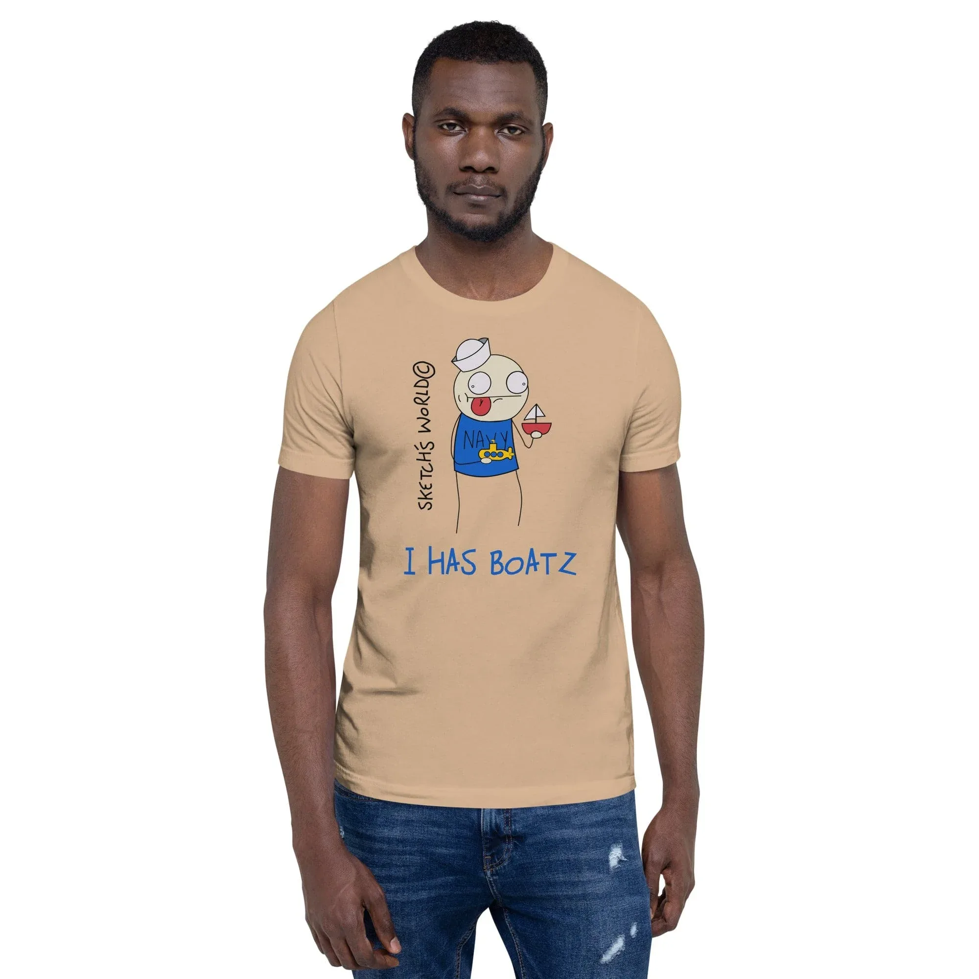 Sketch's World © Officially Licensed - I Has Boatz Navy Unisex T-Shirt - Image 8