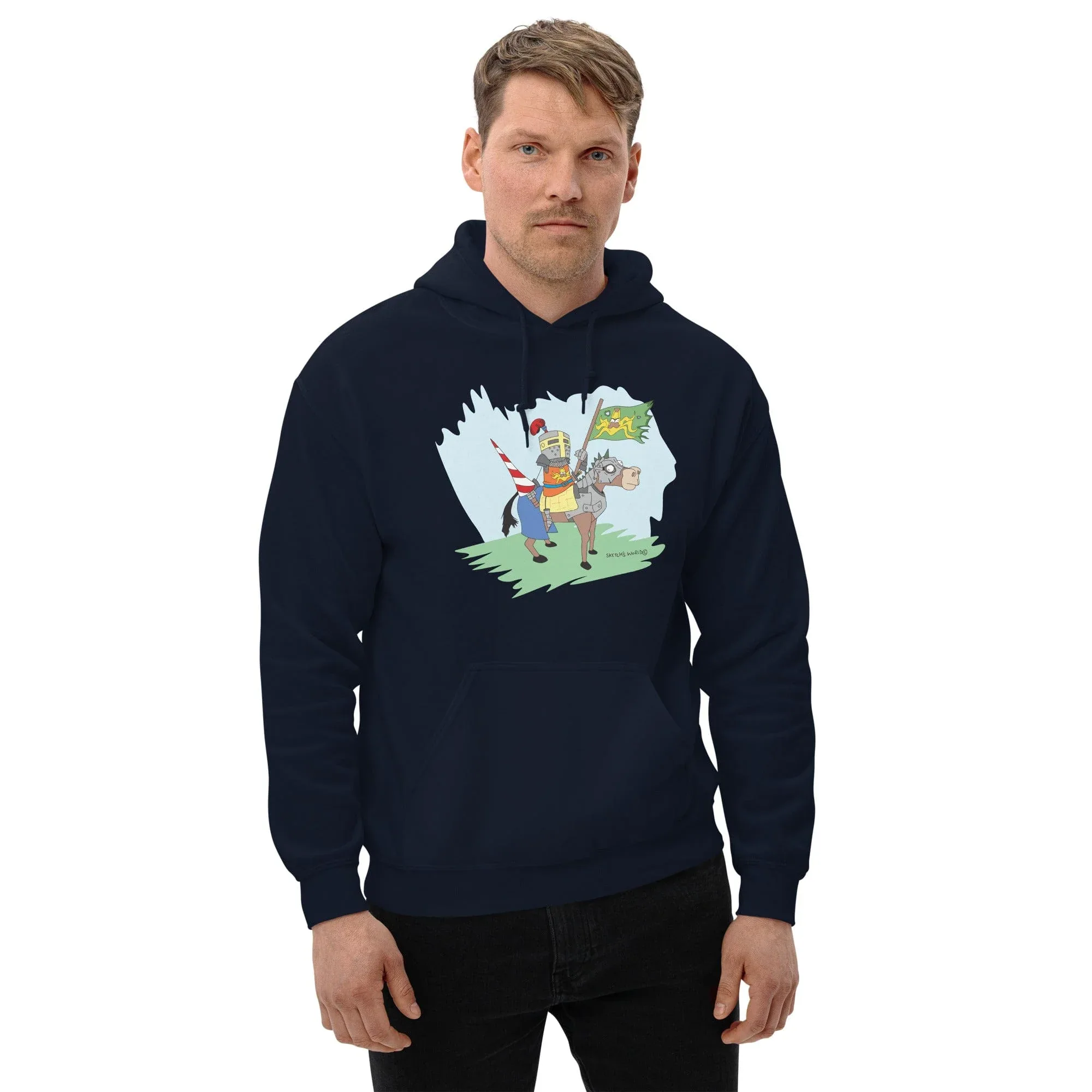 Sketch's World © Officially Licensed - Knight on Horse Unisex Hoodie - Image 2