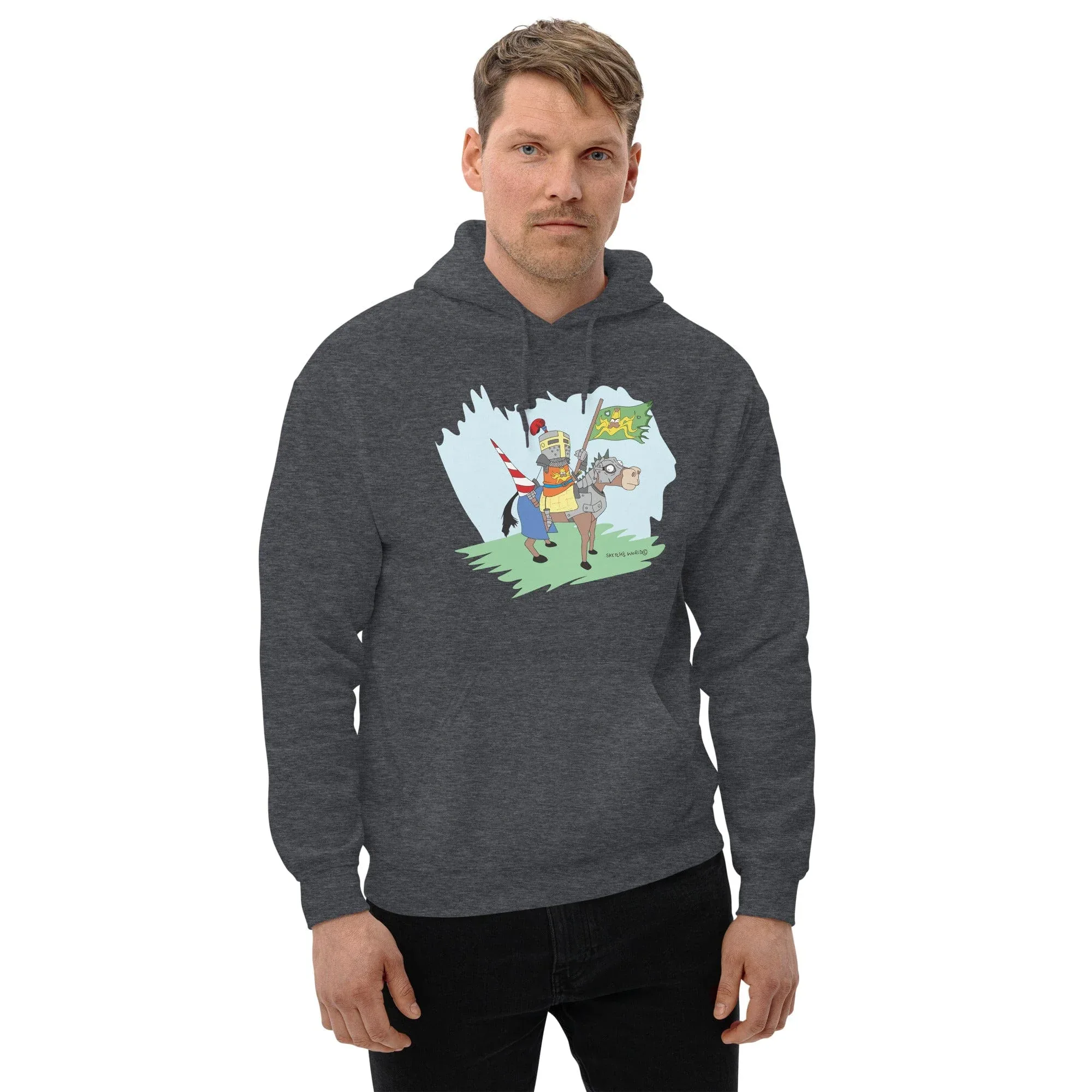 Sketch's World © Officially Licensed - Knight on Horse Unisex Hoodie - Image 3