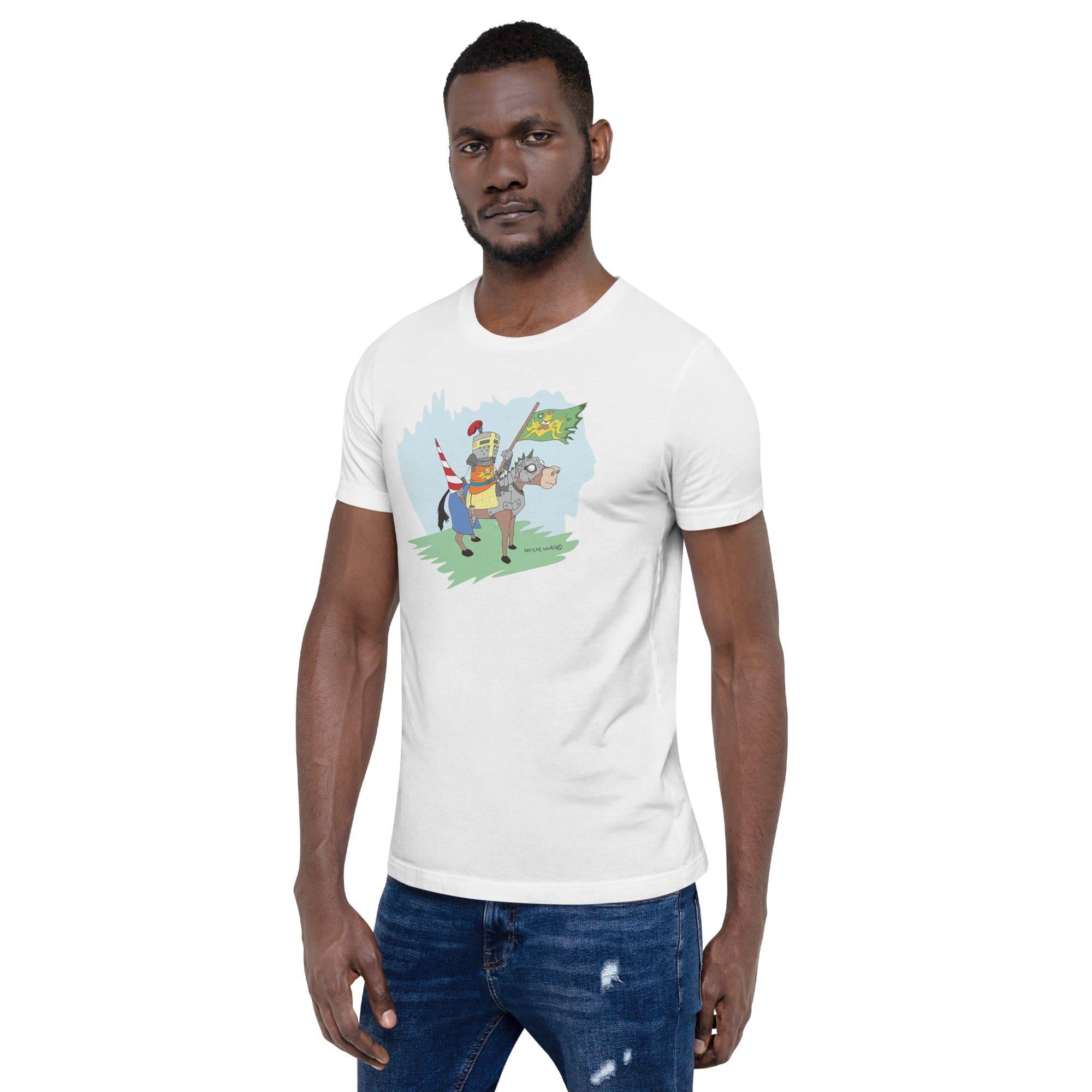 Sketch's World © Officially Licensed - Knight on Horse Unisex T-Shirt - Image 11
