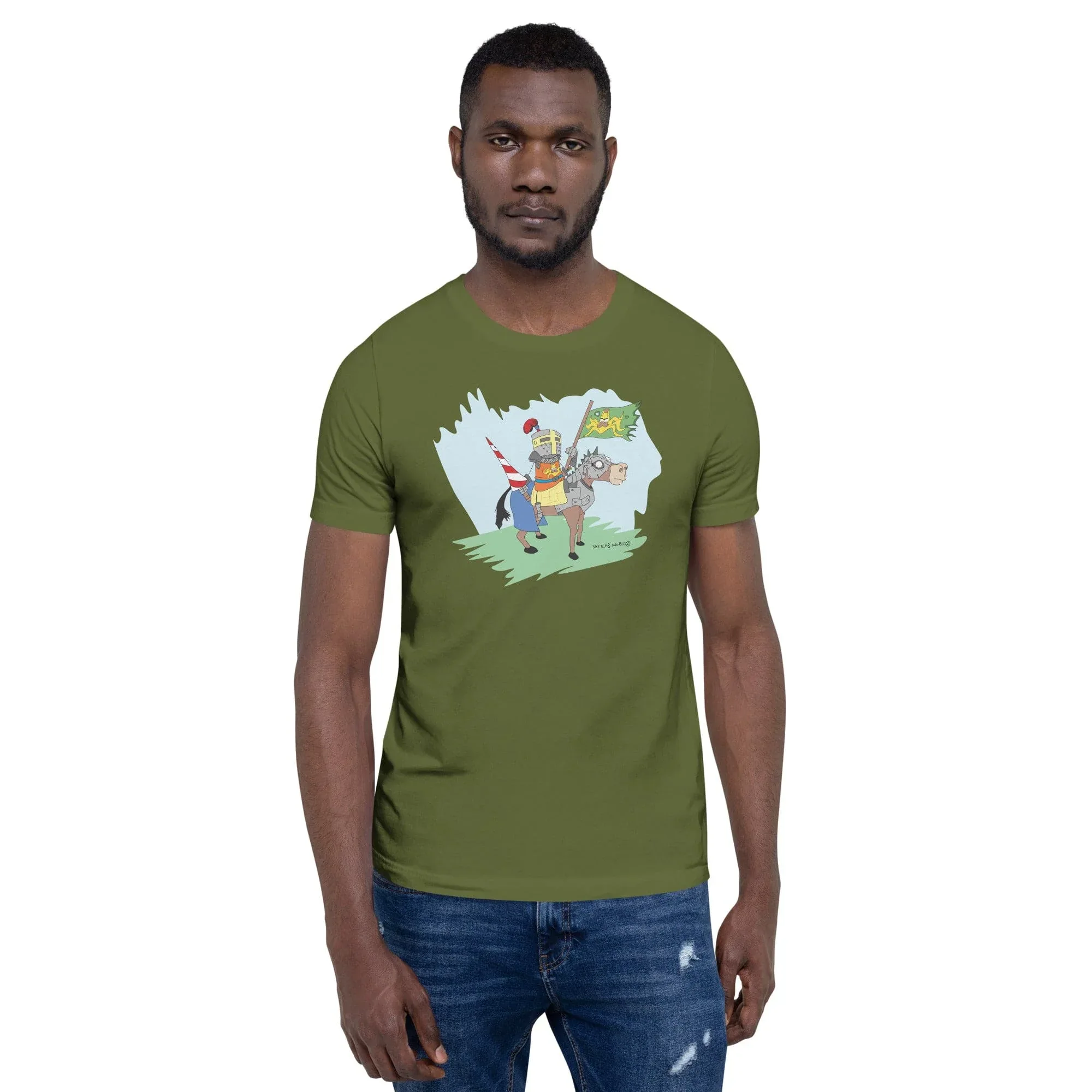 Sketch's World © Officially Licensed - Knight on Horse Unisex T-Shirt - Image 5