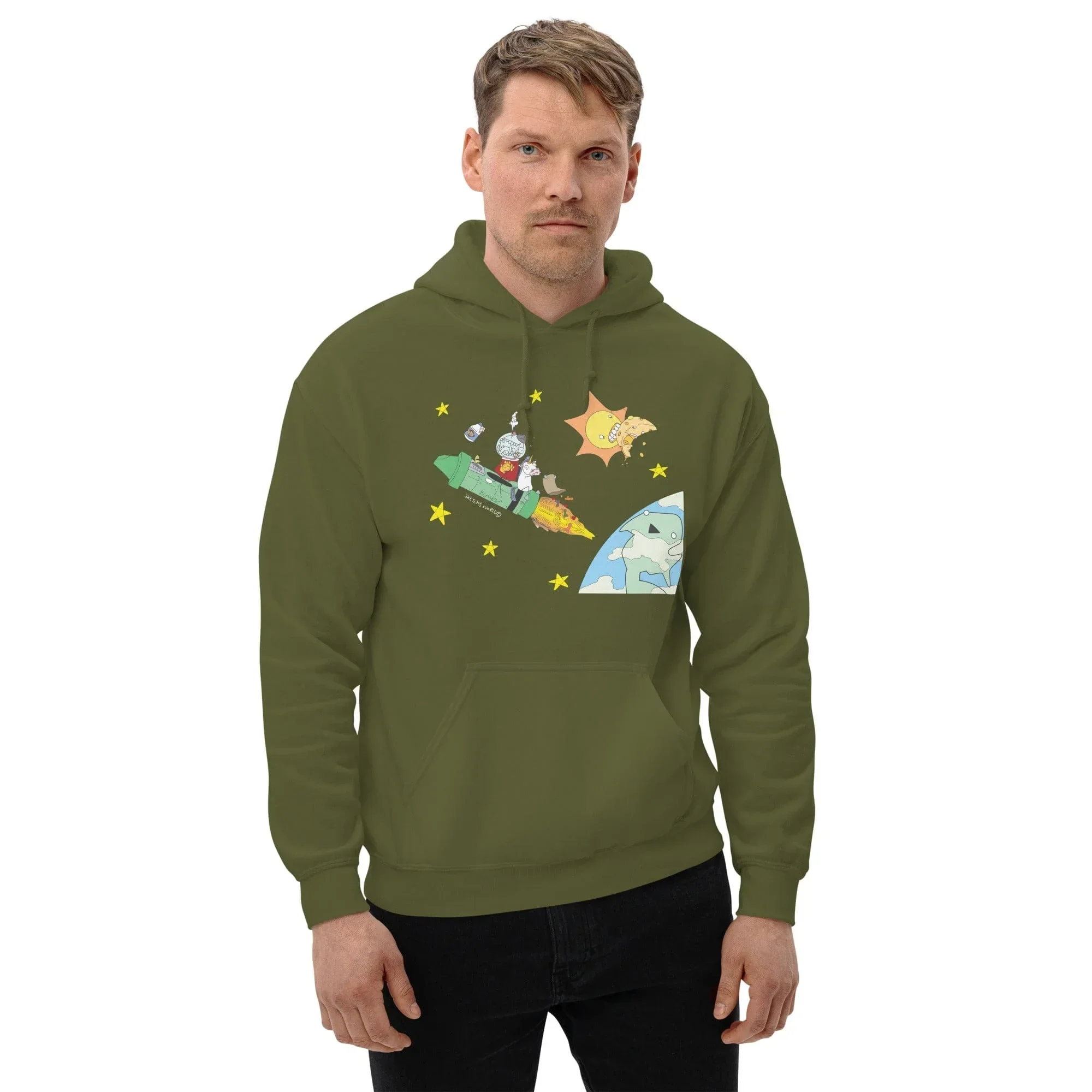 Sketch's World © Officially Licensed - Marine & Rocket Unisex Hoodie - Image 4