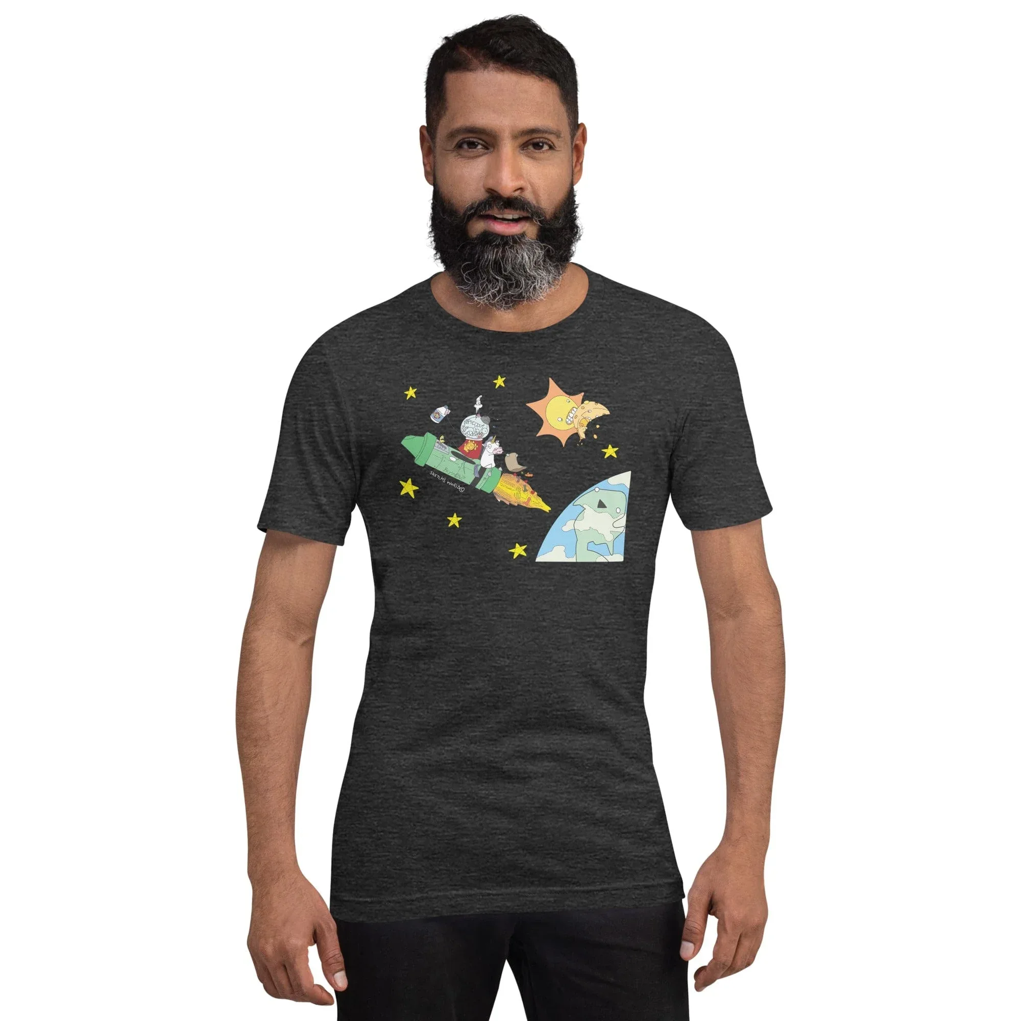 Sketch's World © Officially Licensed - Marine & Rocket Unisex T-Shirt - Image 3