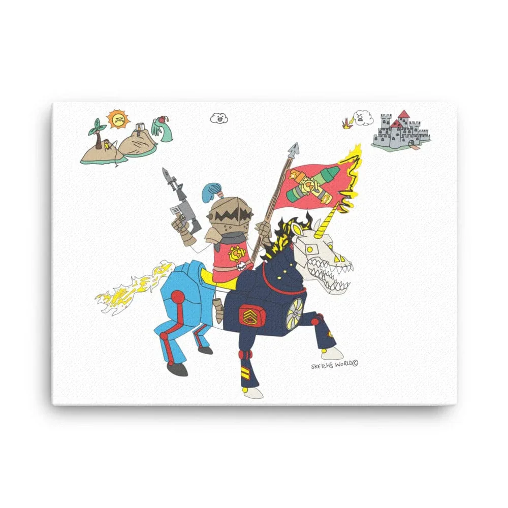 Sketch's World © Officially Licensed - Mechapony Canvas Print - Image 3