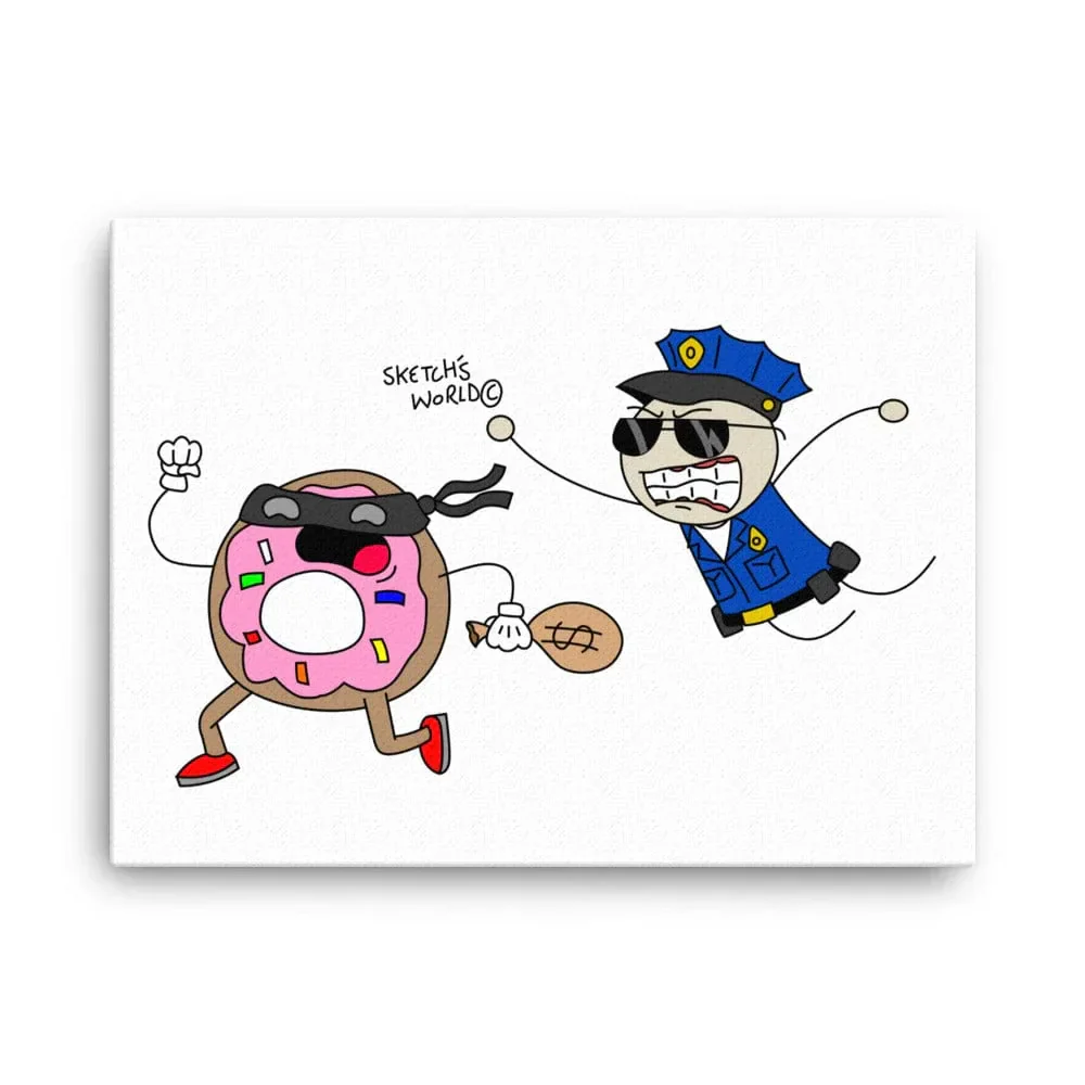 Sketch's World © Officially Licensed - Police & Donut Canvas Print - Image 3