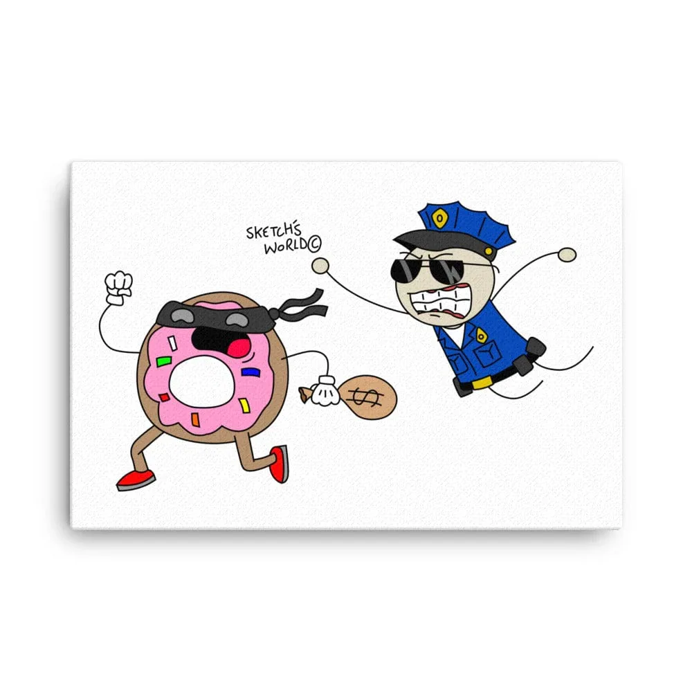 Sketch's World © Officially Licensed - Police & Donut Canvas Print - Image 4