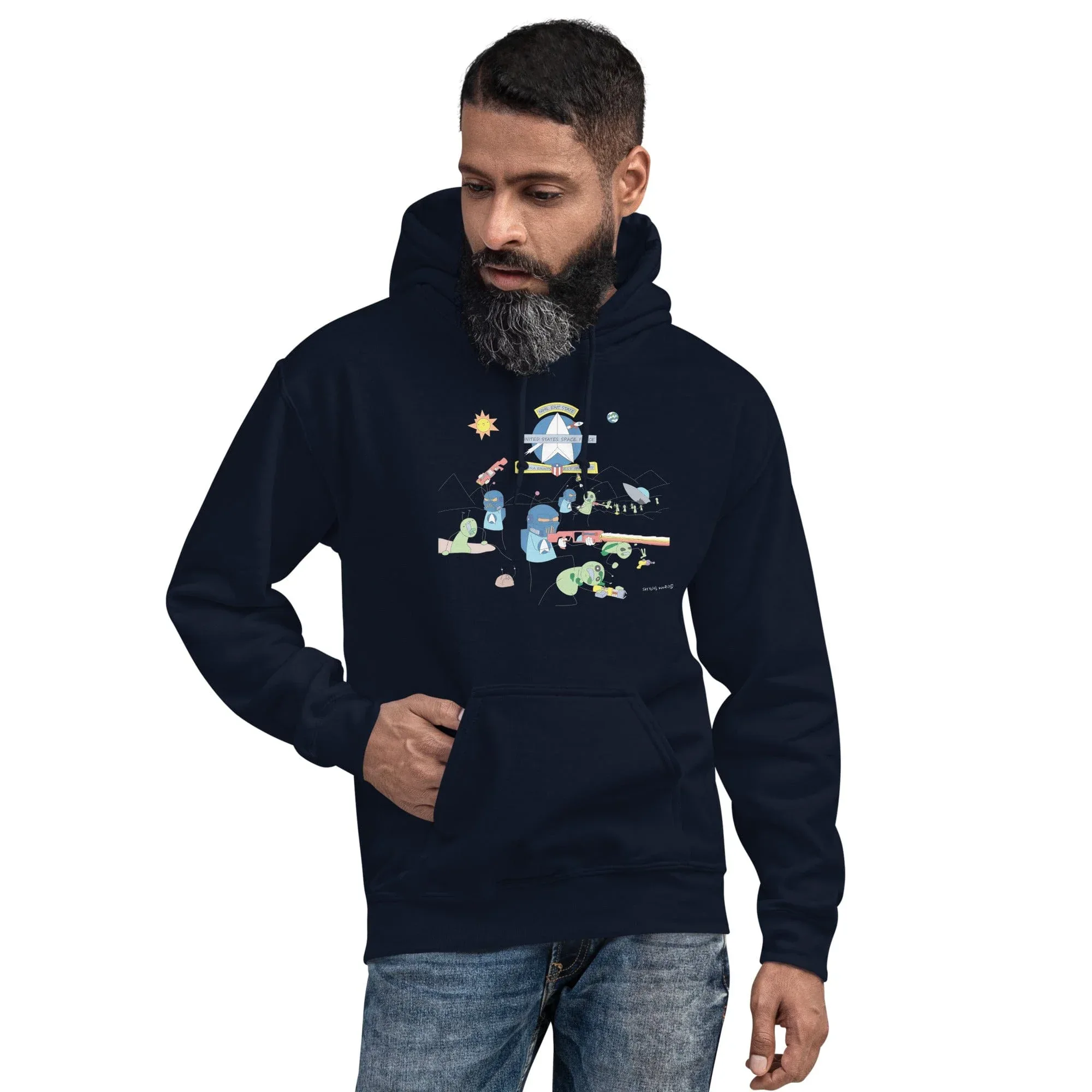 Sketch's World © Officially Licensed - Space Force & Aliens Unisex Hoodie - Image 2