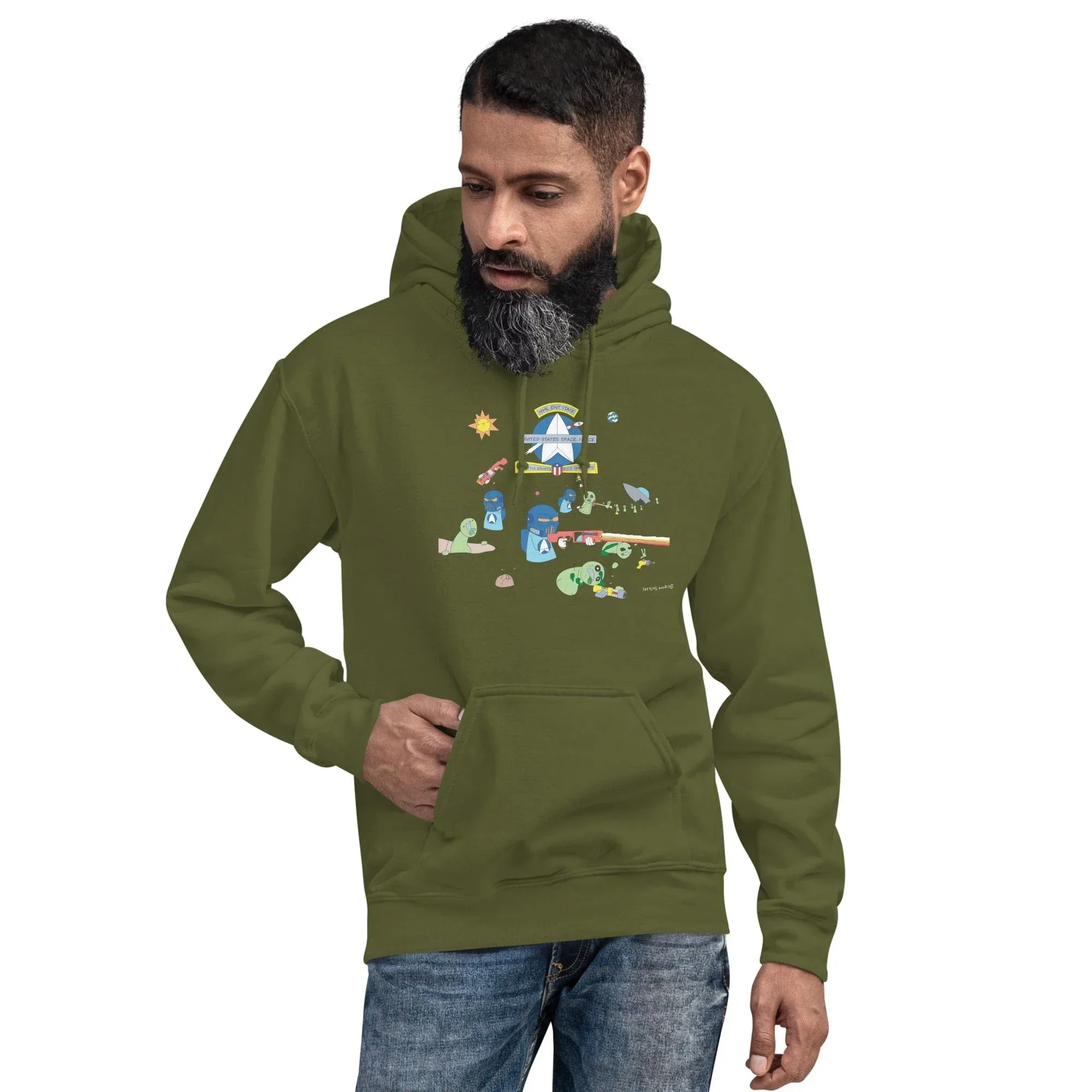 Sketch's World © Officially Licensed - Space Force & Aliens Unisex Hoodie - Image 4