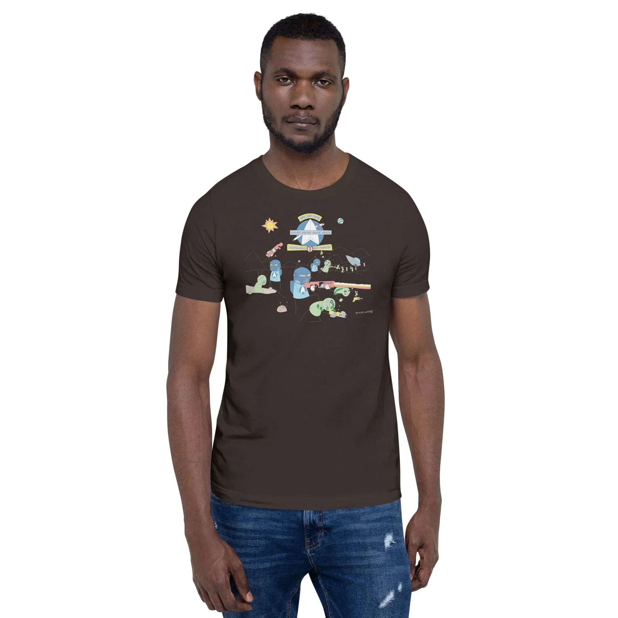 Sketch's World © Officially Licensed - Space Force & Aliens Unisex T-Shirt - Image 4