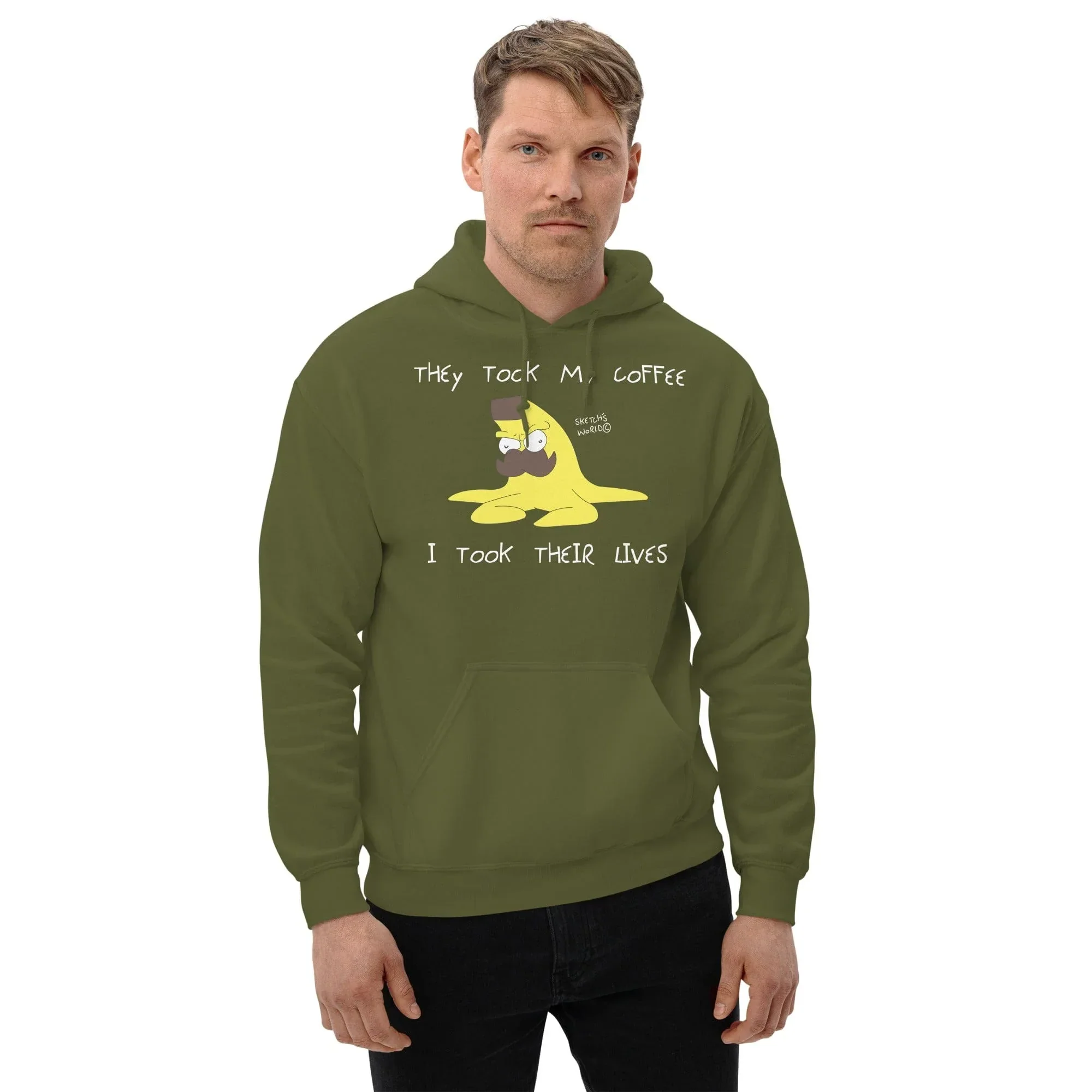 Sketch's World © Officially Licensed - They Took My Coffee Nanner Unisex Hoodie - Image 4