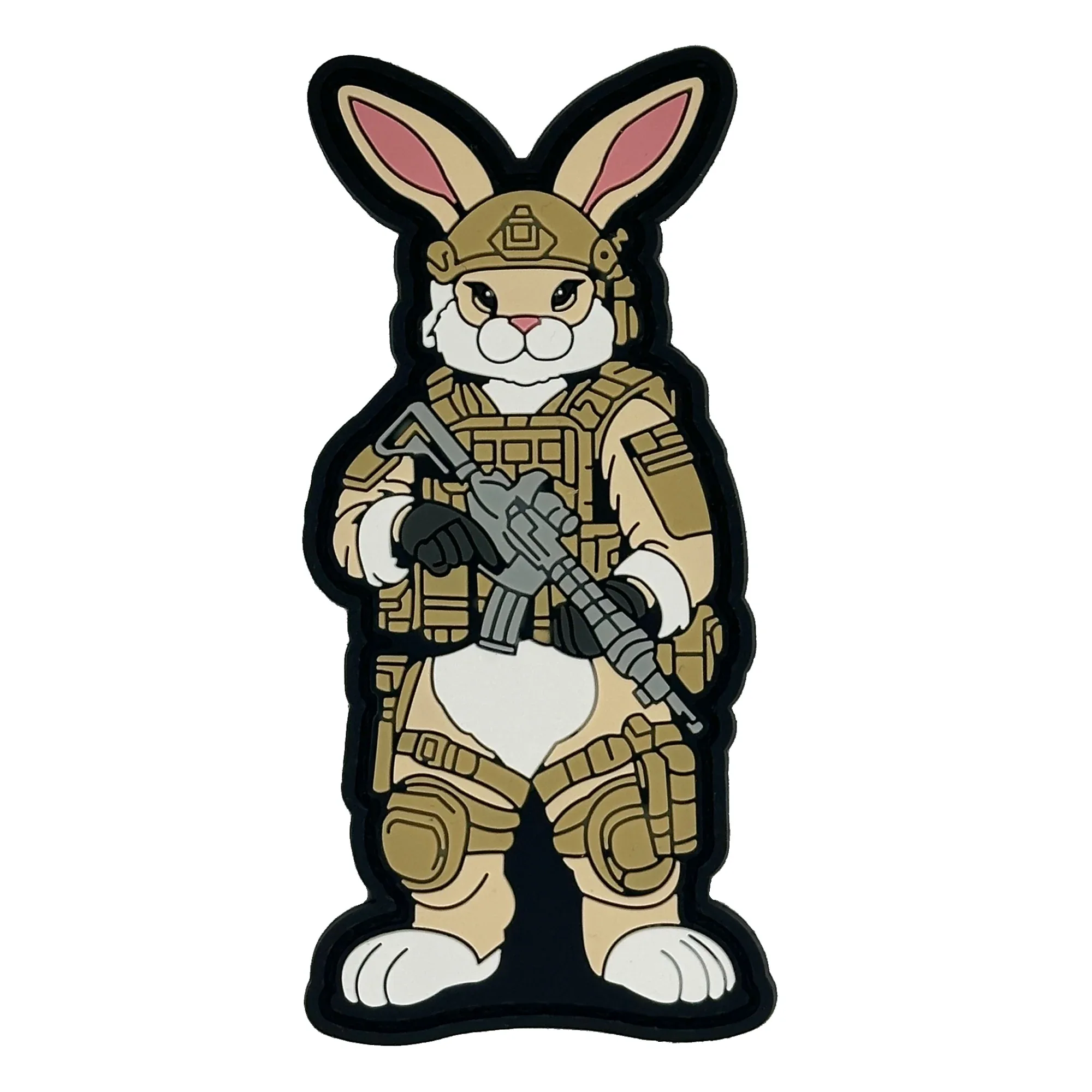 Pew Pew Peter Tactical Easter Battle Bunny 4" PVC Patch - Bad Bunny Collection - Image 3