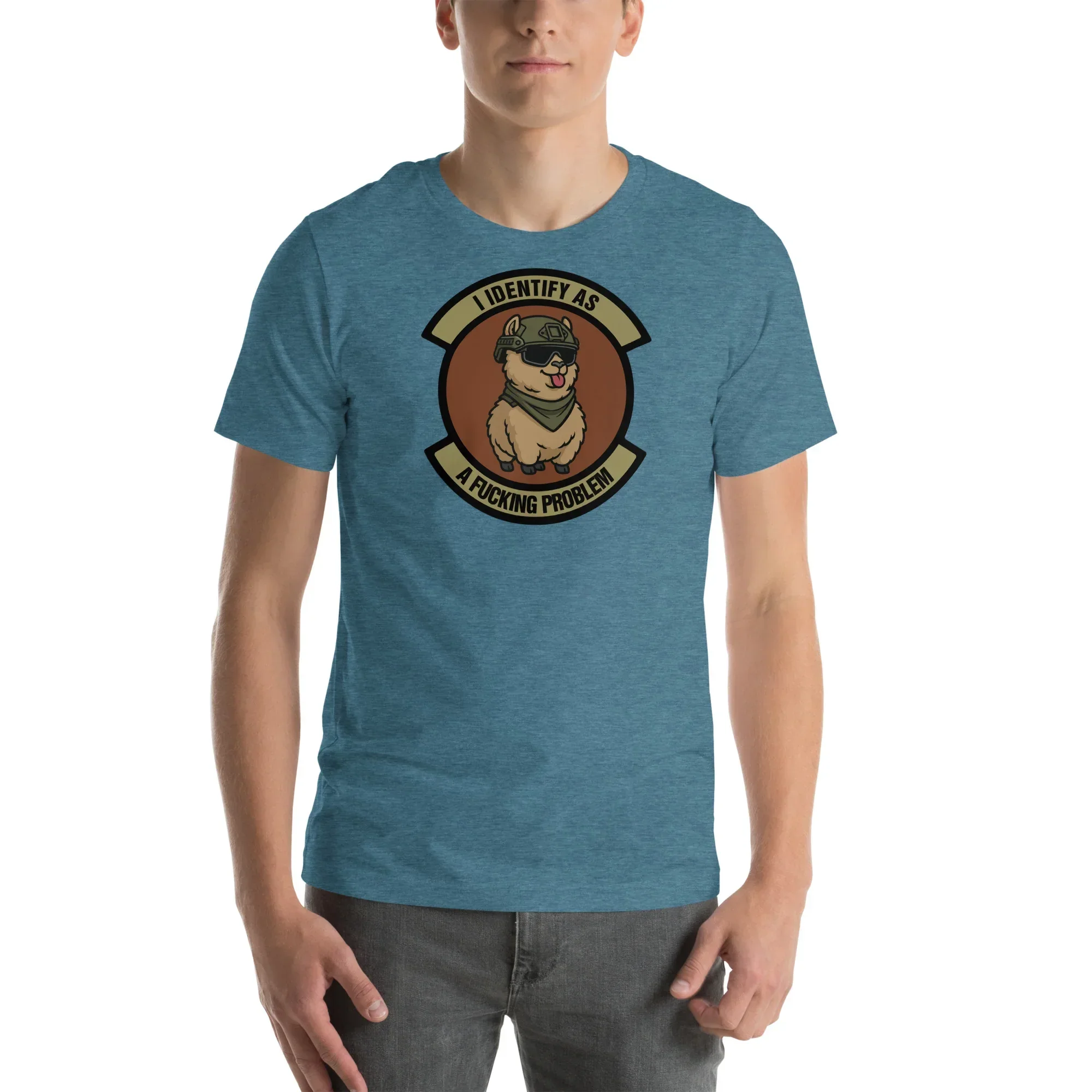 Tactical Llama - I Identify As a Fucking Problem - Unisex t-shirt - Image 4