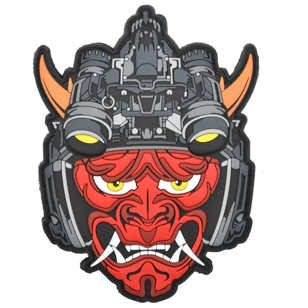 Tactical Oni Samurai with Night Vision Goggles PVC Patch - Unleash Fear and Strength - Image 3