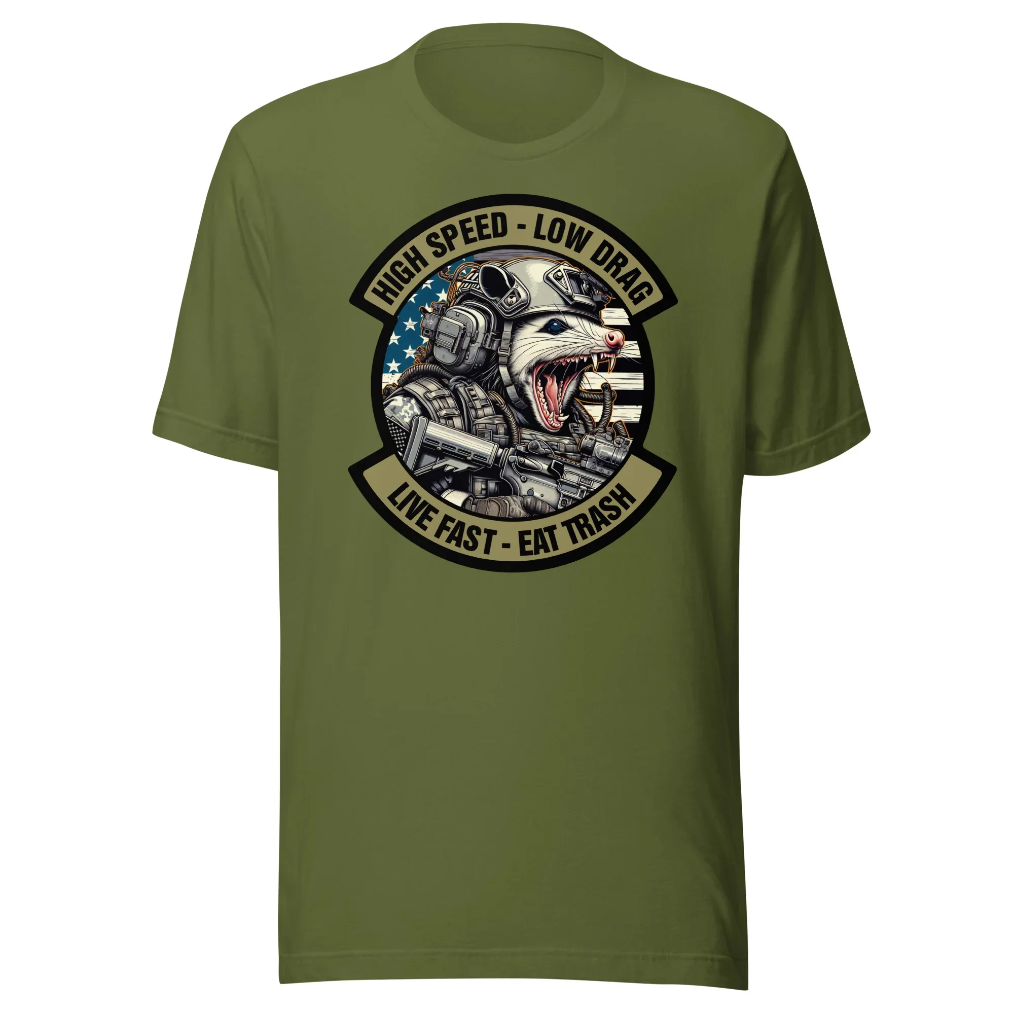 Tactical Possum Street Cat - High Speed - Low Drag - Live Fast - Eat Trash - Unisex - t-shirt - Image 5